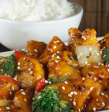 Generous portions served with steamed or fried rice